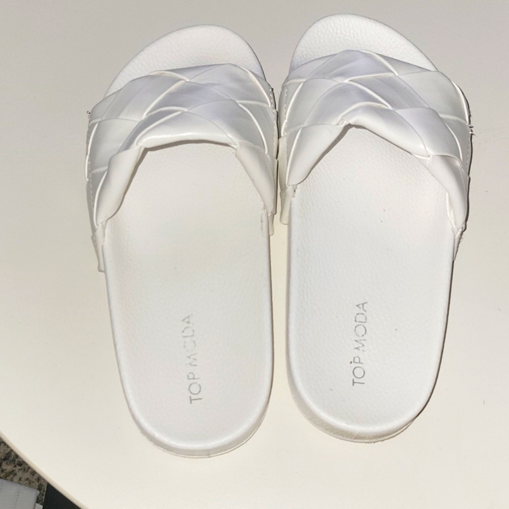 Top Moda slides , size 7 women's,  color is white.